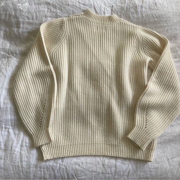 Sezane White Crew Neck Sweater - Picture 4 of 5